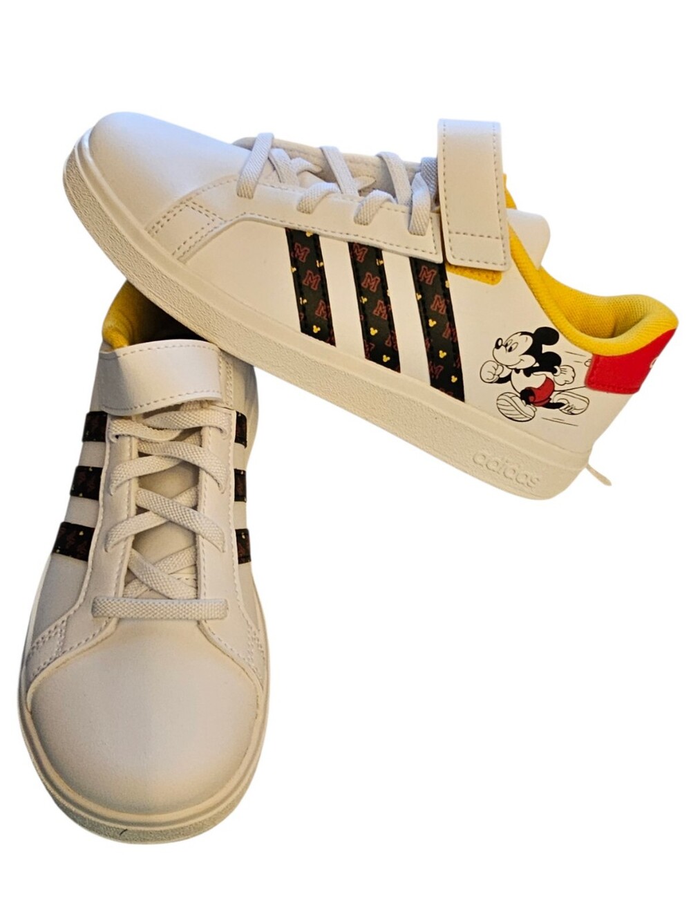 adidas x Disney Mickey Mouse Grand Court Sneakers (Youth Size 3) HP7760​D - NEW!
